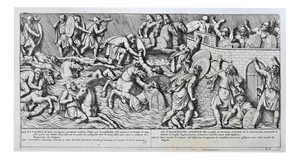 Pietro Bartoli, The Passage of the Tisza River, Etching, 1672