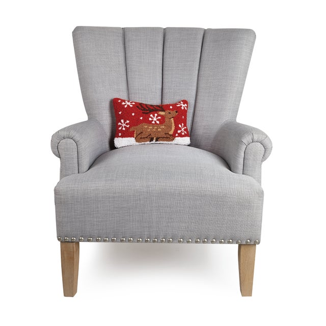 A festive way to spruce up your home for the holidays or would make a wonderful gift. 100% wool hooked throw pillow /...