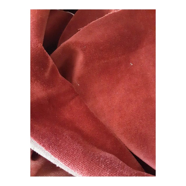 Wine Brunshwig & Fils Belgium Silk Velvet Fabric- 3 Yards For Sale - Image 8 of 14