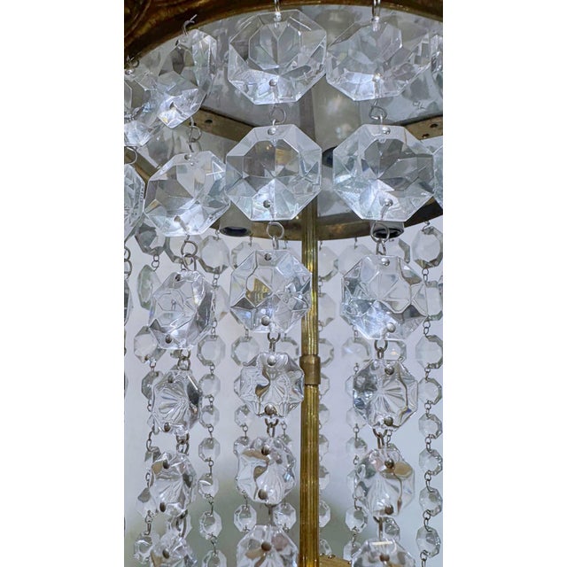 Traditional Vintage Brass Basket Chandelier For Sale - Image 3 of 8