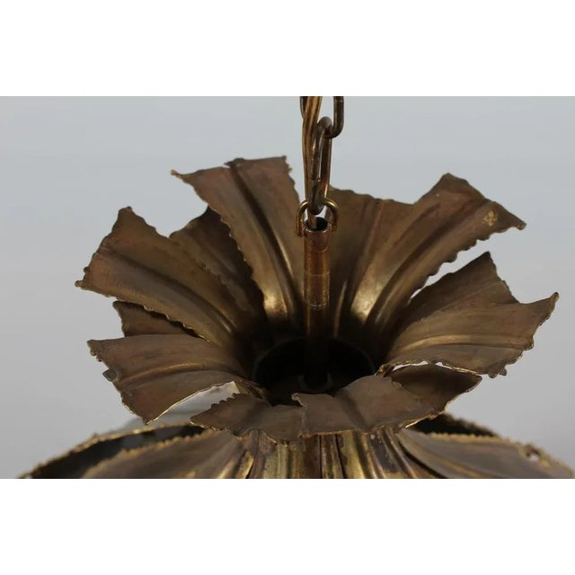 Brutalist Brass Onion Pendant by Svend Aage Holm Sørensen, Denmark, 1960s For Sale - Image 4 of 8
