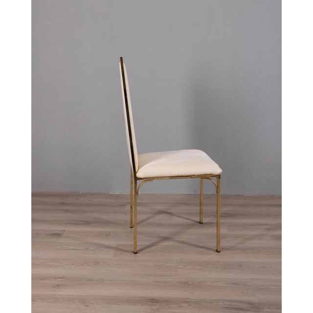 Hollywood Regency Vintage Chairs in Gold Brass by Renato Zevi, 1970s, Set of 6 For Sale - Image 3 of 18