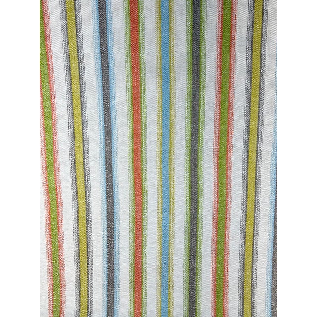 A vibrant tropical stripe alive with color and texture, woven in a beautiful blend of cotton, linen, and viscose. The...