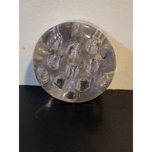 Mid-Century Modern Vintage Clear Glass Flower Frog For Sale - Image 3 of 6