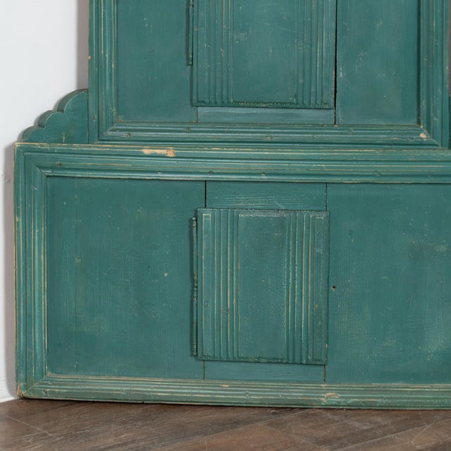 Late 19th Century Swedish Original Painted Hanging Corner Cabinet For Sale - Image 9 of 12