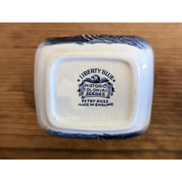 1970s Staffordshire Liberty Blue Coffee Cups/Saucers, Creamer, Sugar Bowl Service for 8- 19 Pieces For Sale - Image 9 of 10