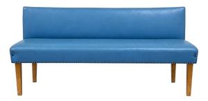Vintage Bench Seat in Blue Imitation Leather, 1960s