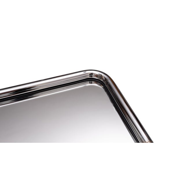 Square Chrome Tube Frame Wall Mirror from Belgo Chrome, 1970s For Sale - Image 4 of 8