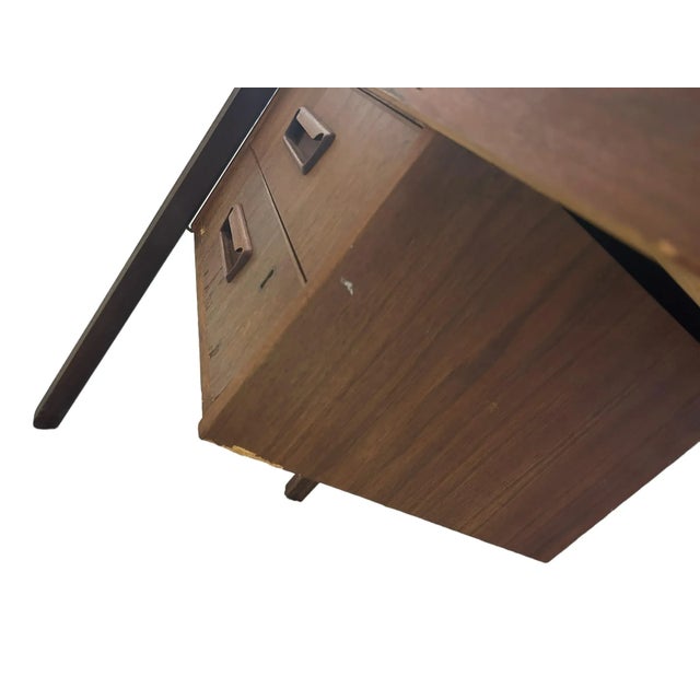 Vintage 1960’s Scandinavian Danish Modern Extendable Teak Wood Desk Attributed to Gunnar Nielsen Tibergaard For Sale - Image 12 of 12