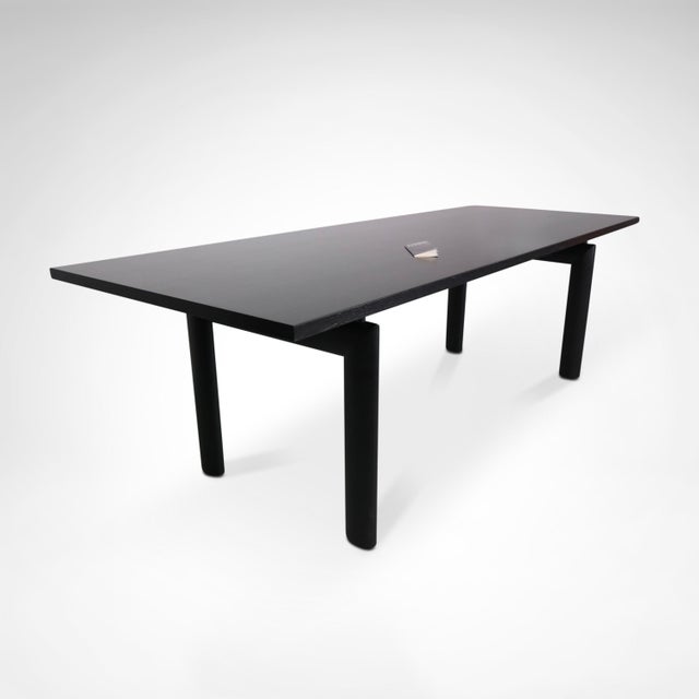 Black LC6 Dining Table in Glass and Metal by Le Corbusier for Cassina, 1990s For Sale - Image 8 of 11