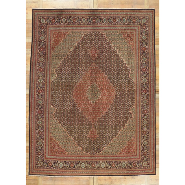 Mid 20th Century Vintage Persian Tabriz Rug, 09'10 X 13'01 For Sale - Image 9 of 10