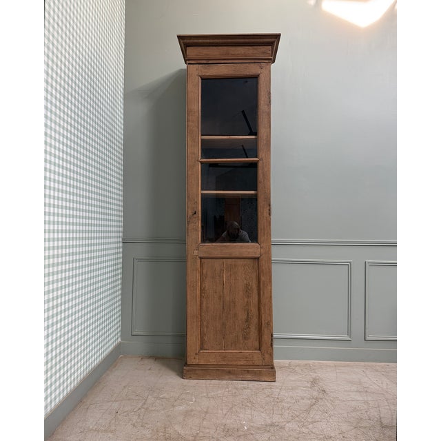 Tall Glass-Fronted Cupboard in Oak, 1890s For Sale - Image 13 of 13