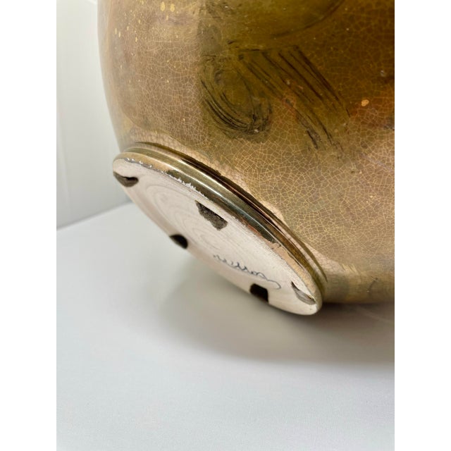 Gary McCloy Ceramic Gold-Bronze Glazed Ginger Jar Vase 1980s For Sale - Image 9 of 12