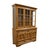 American Thomasville Furniture / Huntley Homecoming Collection Solid Oak Rustic Country Style 58" Buffet W. Lighted Display China Cabinet 43821-120 / 43821-320 For Sale - Image 3 of 15