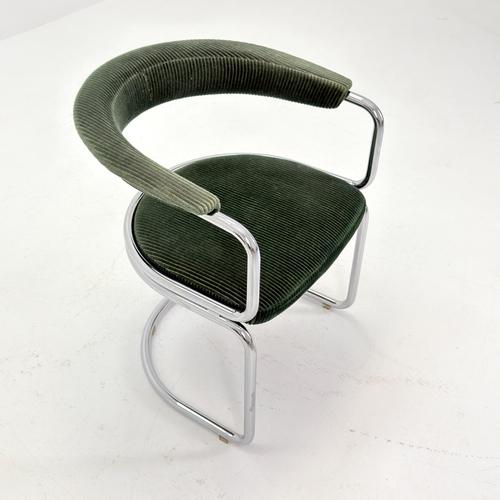 Mid-Century Modern Green Velvet Dining Table Armchairs by Giotto Stoppino, Italy, 1970s For Sale - Image 5 of 18