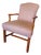 Vintage Wood Frame, Pink Stripe Upholstered Arm or Side Chair For Sale