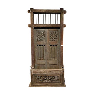 Wooden Window with Balustrade For Sale