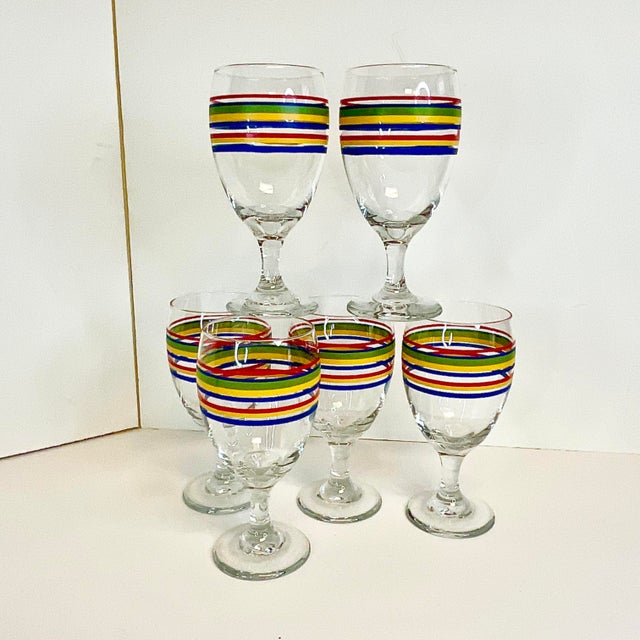 Two great American companies teamed up to manufacture these Fiestaware Mambo Goblets - Libbeys Glass and Homer Laughlin...