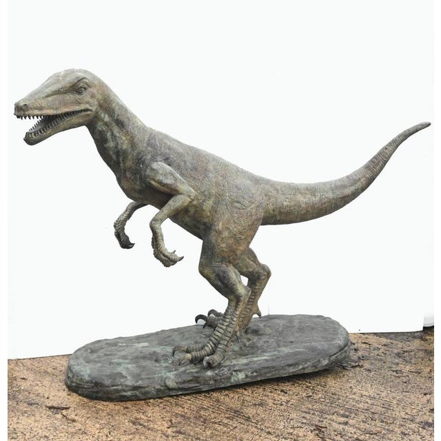 Lifesize Bronze Velociraptor Dinosaur Statue For Sale - Image 10 of 10