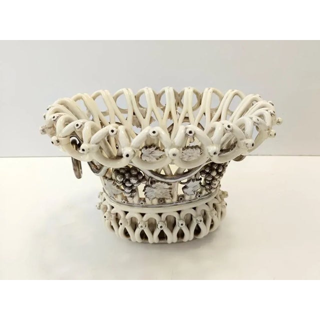 Cream Ceramic Fruit Bowl or Centerpiece by Charles de Boissimon, France For Sale - Image 5 of 17