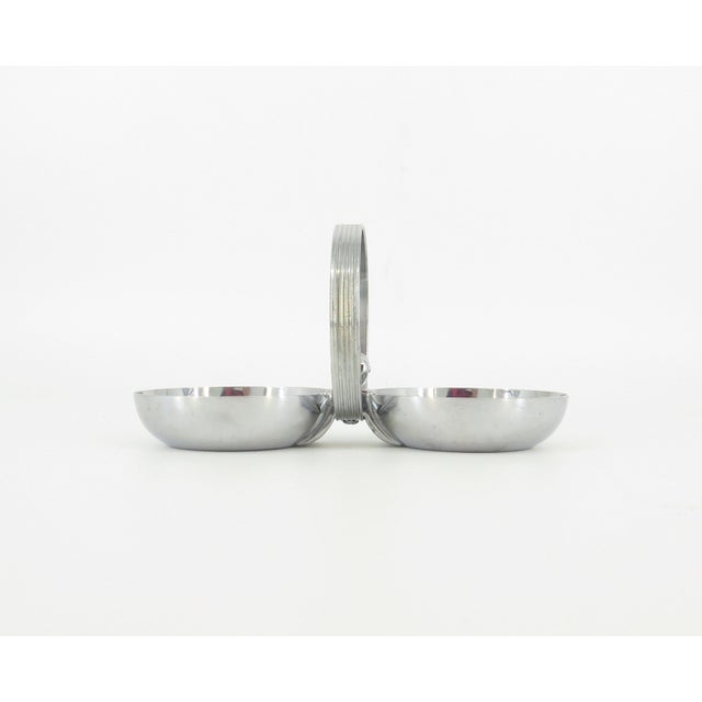 Chase Brass and Copper Company Art Deco Chrome Nut Dish With Handle by Chase For Sale - Image 4 of 10