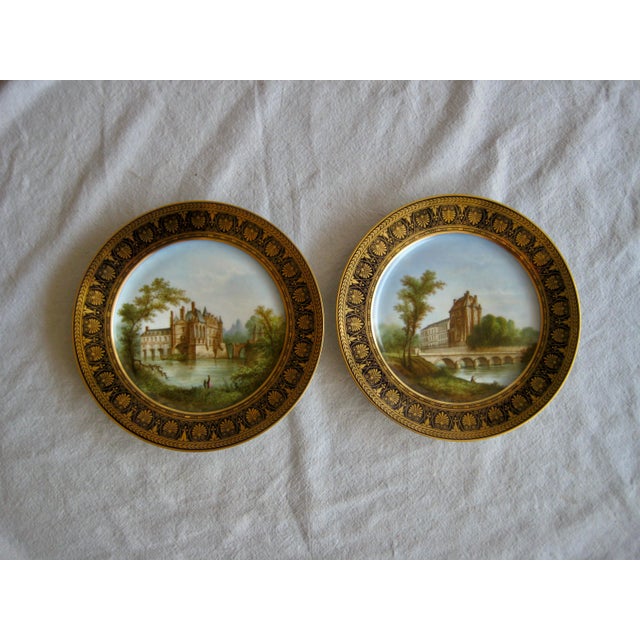 Very famous dessert plate set for the king Louis Philippe representing several very known castle from all over France ,...