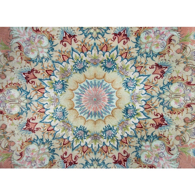 Persian Vintage Silk Persian Tabriz Rug For Sale - Image 3 of 15