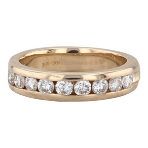 0.90ctw Channel Set Diamond Band 14k Gold Size 6.75-7 Wedding Ring Stackable