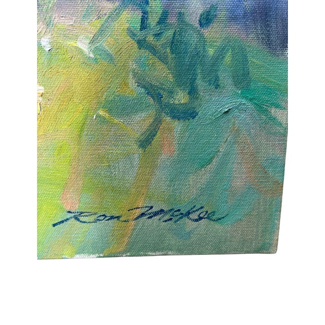 Vintage Impressionist Cottage Garden Painting, Signed by Ron McKee For Sale - Image 9 of 12