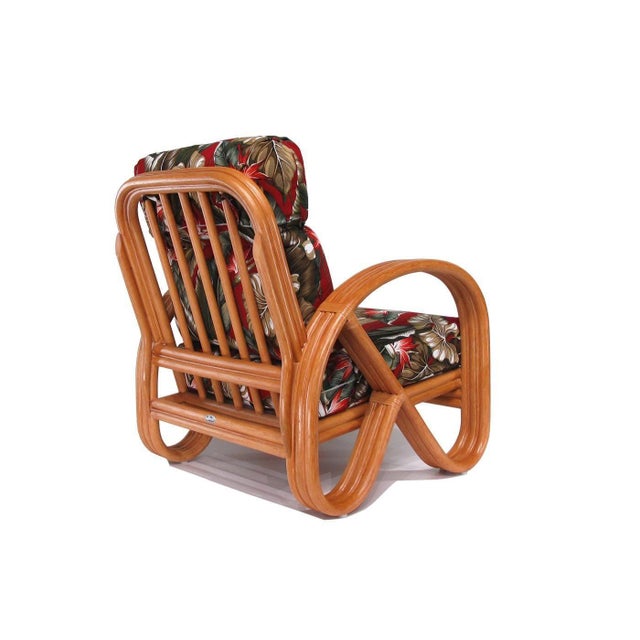 Mid-Century Modern Modernist 3-Strand 3/4 Pretzel "Kauai" Rattan Lounge Chair For Sale - Image 3 of 5