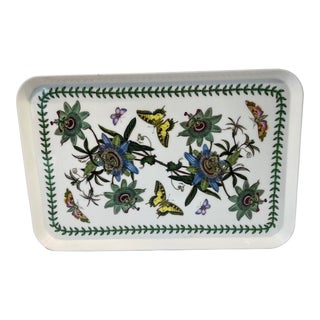 Vintage Italian Tray With Floral and Butterfly Design For Sale