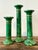 Vintage Italian Oggetti Faux Malachite Candlesticks - Set of 3 For Sale In West Palm - Image 6 of 12