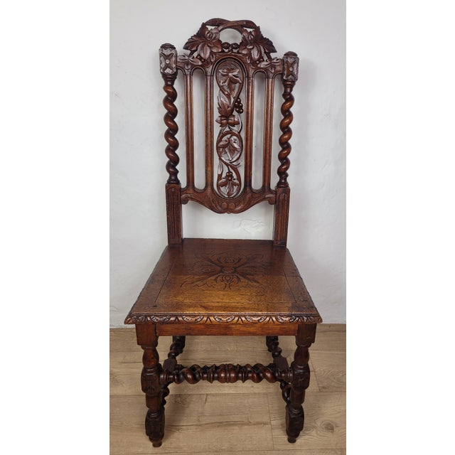 Jacobean Style Gothic Hall Chair, 1890 For Sale - Image 15 of 18