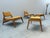 Gold Hunting Lounge Chairs with Ottomans in Oak by Heinz Heger for PGH Annaberg Buchholz, 1960s, Set of 4 For Sale - Image 8 of 10