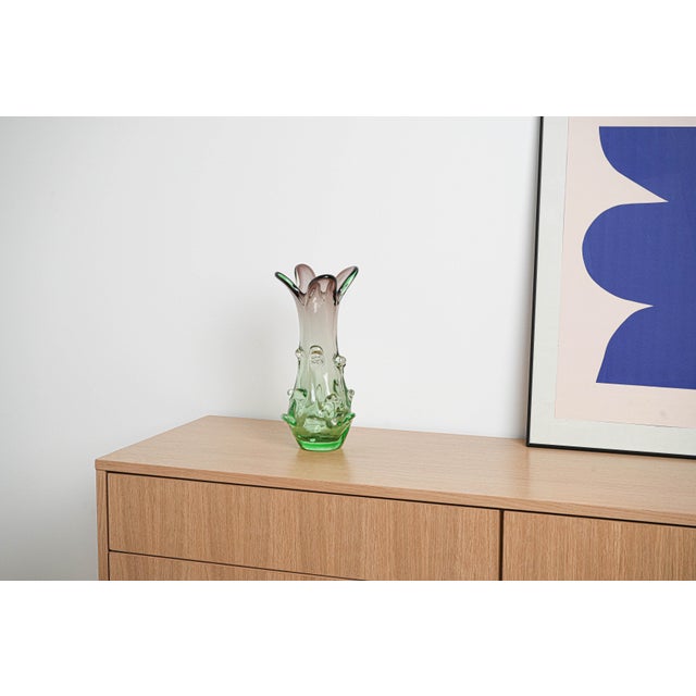 Italian Green Murano Glass Vase, 1960s For Sale - Image 12 of 13