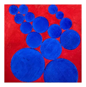 Giorgio Lo Fermo, Blue Circles, 2020, Original Oil on Canvas