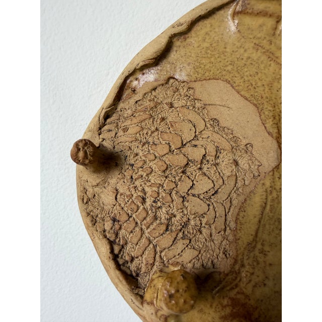 1990s Vintage Organic Handmade Abstract Studio Pottery Wall Sculpture, Unsigned For Sale - Image 5 of 12