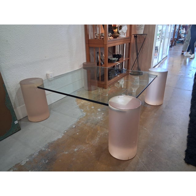 Mid-Century Modern Mid Century Post Modern Lucite & Glass Top Coffee Table Attributed to Karl Springer For Sale - Image 3 of 9