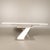 White Wooden Dining Table with Stainless Steel Details, 1980s For Sale - Image 3 of 9