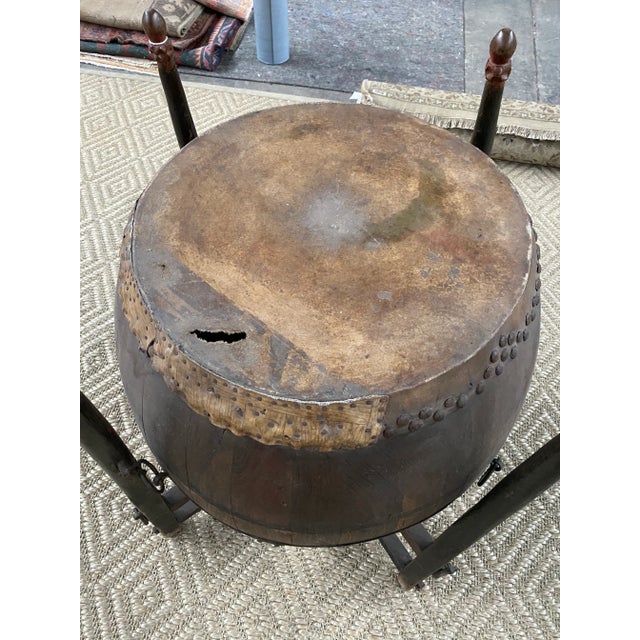 Mid 19th Century Antique Chinese Drum With Stand For Sale - Image 10 of 13