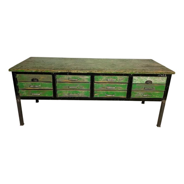Industrial Workbench in Wood For Sale