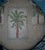 Vintage Palm Tree Coastal Tapestry Pillow Top Pouf Ottoman For Sale In Naples, FL - Image 6 of 7
