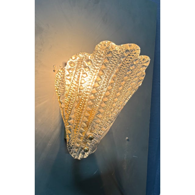 Vintage Art Deco Wall Sconces in Murano Glass, 1960s, Set of 2 For Sale - Image 4 of 7