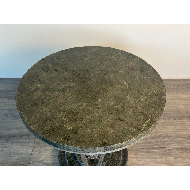 Tessellated Stone Around Deco Side Table For Sale In Miami - Image 6 of 10