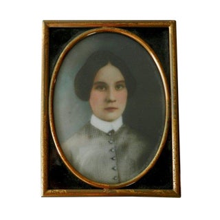 Antique 1850s Opalotype Civil War Photograph Portrait on Milk Glass For Sale