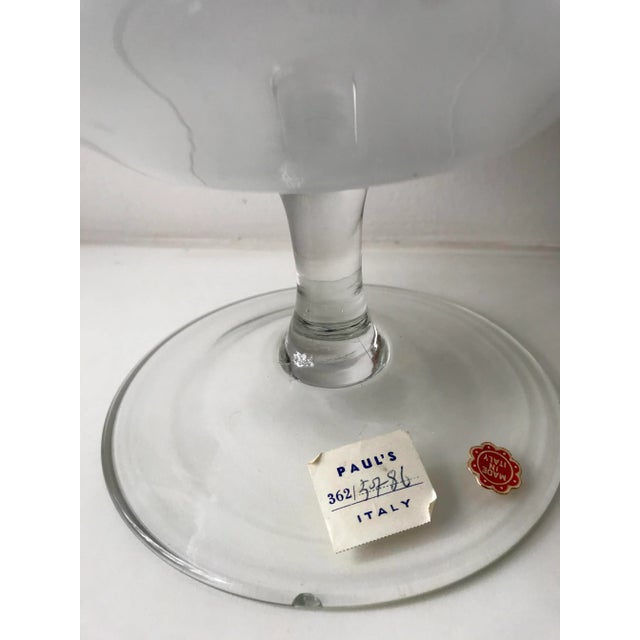 Glass Giant Vintage Murano Glass Compote Candy Dish in White For Sale - Image 7 of 12