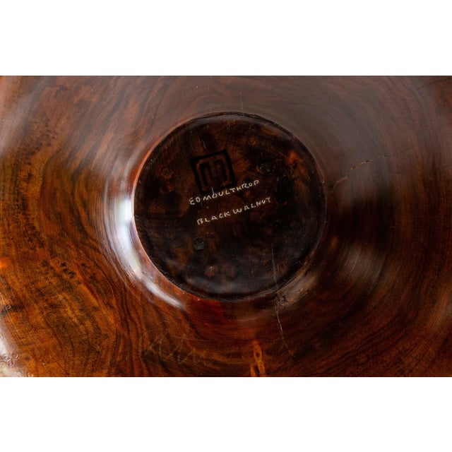 Ed Moulthrop Black Walnut Footed Turned Plate, 1960s Studio Craft For Sale - Image 9 of 9