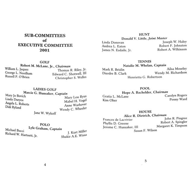 Myopia Hunt Club Members 2001 Annual Booklet For Sale In New York - Image 6 of 9