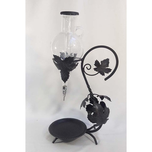 Vintage Wine Aerator Decanter on Wrought Iron Stand Chairish