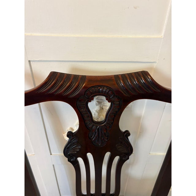 Antique Mid 19th Century Irish Carved Mahogany Dining Chairs with Carvers and Ball & Claw Feet, 1850s, Set of 10 For Sale - Image 17 of 18